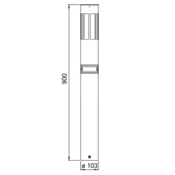Albert Leuchten Gadebelysning > Vejlampe 475, stål, højde 90 cm, bevægelsessensor