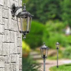 LCD Gadebelysning > 1113 vejlampe, trykstøbt aluminium, sort-sølv