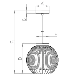 Pendellamper ^ EGLO Venezuela pendel, sort/guld, 1-lys