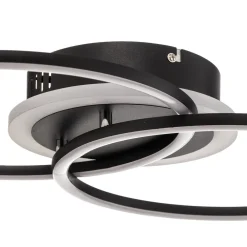 Loftlamper ^ Reality Leuchten Venida LED-loftlampe i ring-design, sort