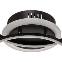 Loftlamper ^ Reality Leuchten Venida LED-loftlampe i ring-design, sort