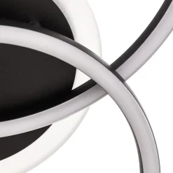 Loftlamper ^ Reality Leuchten Venida LED-loftlampe i ring-design, sort