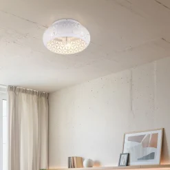 Reality Leuchten Loftventilatorer > Ventilator med lys Bidar, hvid, DC, støjsvag, 50 cm, fjernbetjening