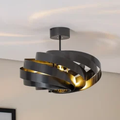 Loftlamper|Loftlamper ^ Euluna Vento loftlampe, antracit, Ø 50 cm