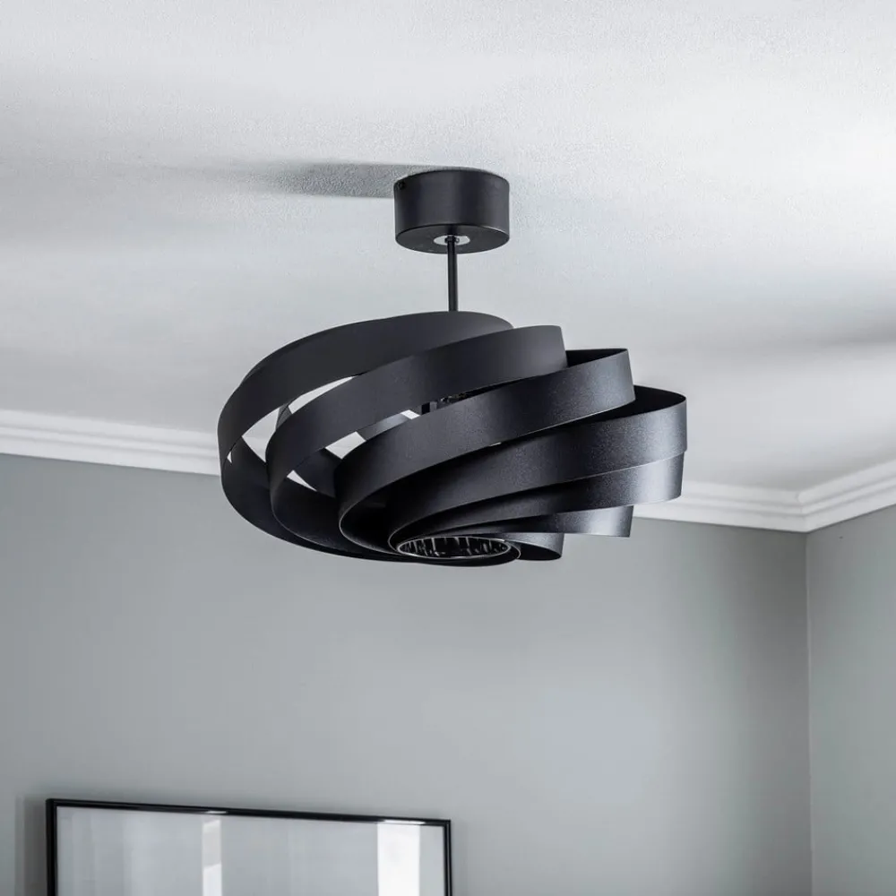 Loftlamper|Pendellamper ^ Domiluce Vento loftlampe, sort, Ø 50 cm, metal, E27