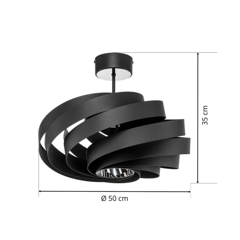 Loftlamper|Pendellamper ^ Domiluce Vento loftlampe, sort, Ø 50 cm, metal, E27