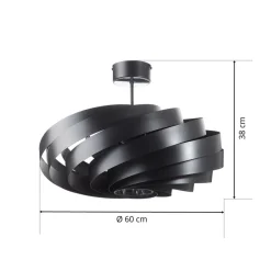 Domiluce Gang|Loftlamper > Vento loftlampe, sort, Ø 60 cm, metal, E27