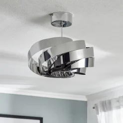 Euluna Loftlamper > Vento loftslampe, krom nikkelfarvet, Ø 40 cm, metal