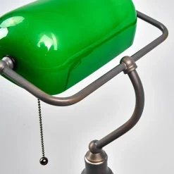 Arbejdsrum/Kontor|Bordlamper ^ Clayre&Eef Verda iøjnefaldende banklampe med fod i antikbrun