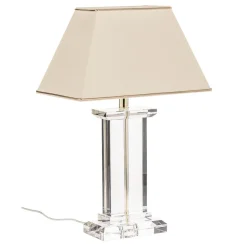Bordlamper ^ ORION Veronique bordlampe, bred fod, creme/guld