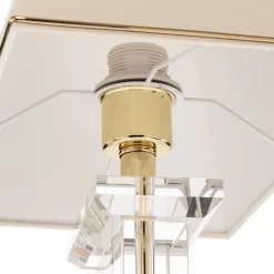 Bordlamper ^ ORION Veronique bordlampe, bred fod, creme/guld