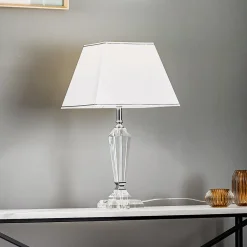 Bordlamper ^ ORION Veronique bordlampe, smal fod, hvid/krom