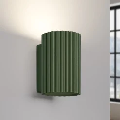 SOLLUX LIGHTING Væglamper|Væglamper > Væglampe ALORA, højde 10 cm, olivengrøn, metal, 1 x GU10