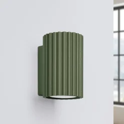 SOLLUX LIGHTING Væglamper|Væglamper > Væglampe ALORA, højde 10 cm, olivengrøn, metal, 1 x GU10