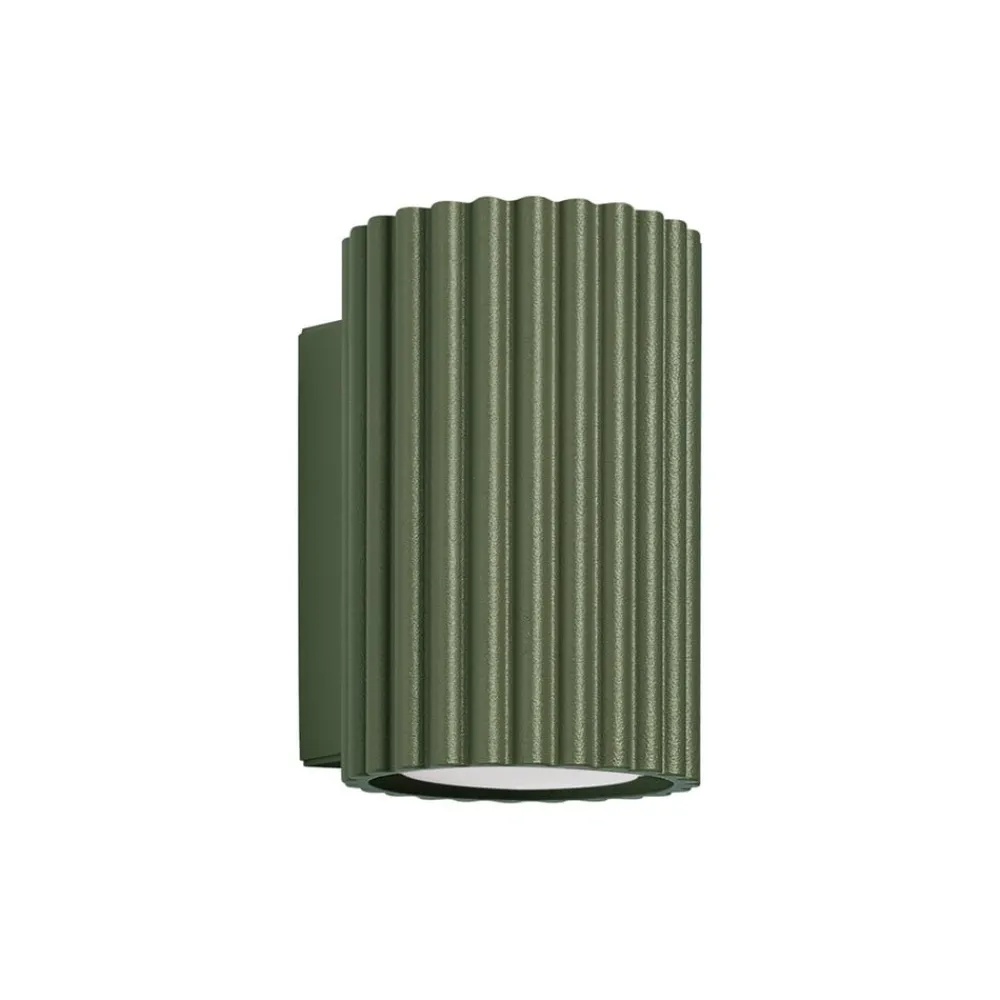 SOLLUX LIGHTING Væglamper|Væglamper > Væglampe ALORA, højde 10 cm, olivengrøn, metal, 1 x GU10