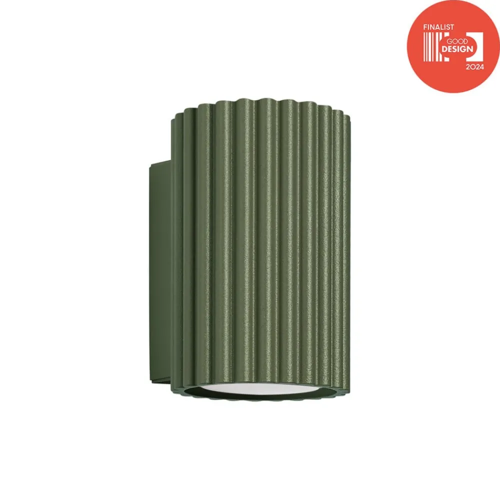 SOLLUX LIGHTING Væglamper|Væglamper > Væglampe ALORA, højde 10 cm, olivengrøn, metal, 1 x GU10