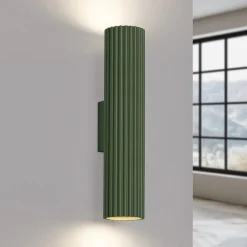SOLLUX LIGHTING Gang|Væglamper > Væglampe ALORA, højde 30 cm, olivengrøn, metal, 2 x GU10