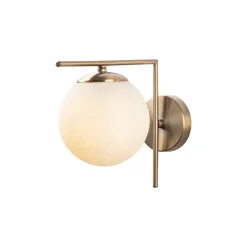 Opviq Væglamper|Væglamper > Væglampe 7141-Antique, antik guldfarve, opalglas Ø 10 cm