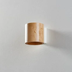 Gang|Pendellamper ^ SOLLUX LIGHTING Væglampe Ara som cylinder i træ