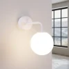 SOLLUX LIGHTING Væglamper > Væglampe Astral, hvid, udspring 22 cm, stål/glas