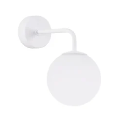 SOLLUX LIGHTING Væglamper > Væglampe Astral, hvid, udspring 22 cm, stål/glas