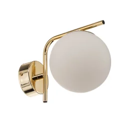 Domiluce Gang|Pendellamper > Væglampe Aurora, guldfarvet, glas, 17 cm høj, kugle, E14