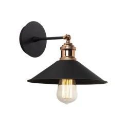 Væglamper ^ Opviq Væglampe Berceste N-663, sort/kobber, jern, Ø 24 cm