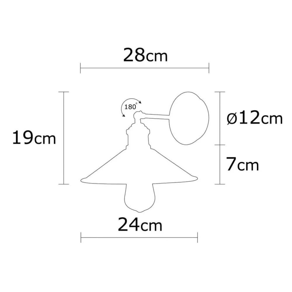 Væglamper ^ Opviq Væglampe Berceste N-663, sort/kobber, jern, Ø 24 cm