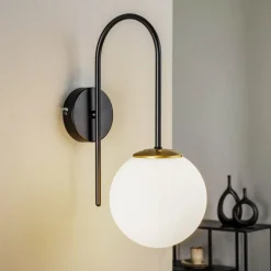 Væglamper ^ Luminex Væglampe Berlin sort/messing
