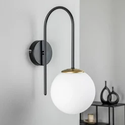 Væglamper ^ Luminex Væglampe Berlin sort/messing