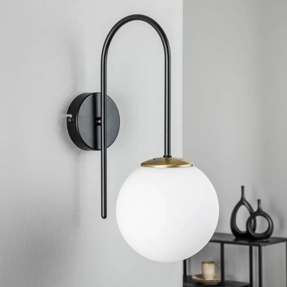 Væglamper ^ Luminex Væglampe Berlin sort/messing