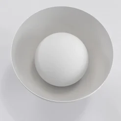 Væglamper|Væglamper ^ EMIBIG LIGHTING Væglampe Bibi K1, grå, stål/glas, Ø 18 cm
