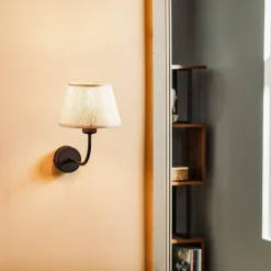 TK Lighting Væglamper|Væglamper > Væglampe Chicago med skærm i hør