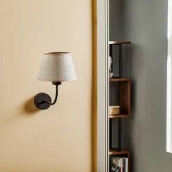 TK Lighting Væglamper|Væglamper > Væglampe Chicago med skærm i hør