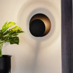 Væglamper|Væglamper ^ EMIBIG LIGHTING Væglampe Circle i rund form, sort