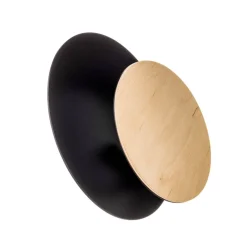 Væglamper|Væglamper ^ EMIBIG LIGHTING Væglampe Circle i sort med trædekorplade