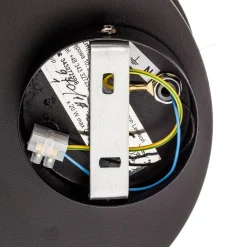 Væglamper|Væglamper ^ EMIBIG LIGHTING Væglampe Circle i sort med trædekorplade
