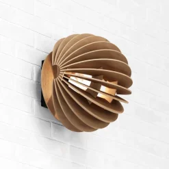 Bæredygtige Lamper ^ MCJ Væglampe Clay, Ø 23 cm, birkfiner, plan, E27