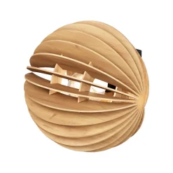 Bæredygtige Lamper ^ MCJ Væglampe Clay, Ø 23 cm, birkfiner, plan, E27