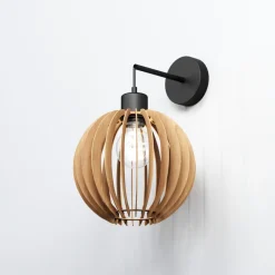 MCJ Bæredygtige Lamper > Væglampe Clay, Ø 23 cm, birkfiner, udhæng, E27