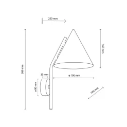 Væglamper|Væglamper ^ TK Lighting Væglampe Cono, 1 lyskilde, sort, E27