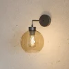TK Lighting Væglamper > Væglampe Cubus, sort/rav, glas, Ø 18 cm, E27