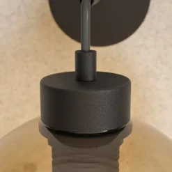 TK Lighting Væglamper > Væglampe Cubus, sort/rav, glas, Ø 18 cm, E27