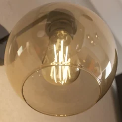 TK Lighting Væglamper > Væglampe Cubus, sort/rav, glas, Ø 18 cm, E27