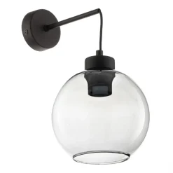 Væglamper ^ TK Lighting Væglampe Cubus, sort/røggrå, glas, 30 cm høj, E27