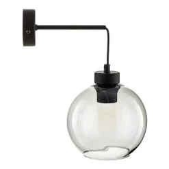 Væglamper ^ TK Lighting Væglampe Cubus, sort/røggrå, glas, 30 cm høj, E27
