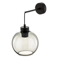 Væglamper ^ TK Lighting Væglampe Cubus, sort/røggrå, glas, 30 cm høj, E27