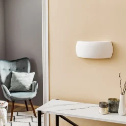 SOLLUX LIGHTING Væglamper|Væglamper > Væglampe Curve op/ned i hvid keramik