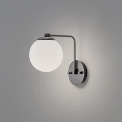 Opviq Væglamper|Væglamper > Væglampe Daisy, sort, glas, højde 22 cm, E27