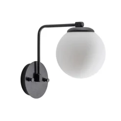 Opviq Væglamper|Væglamper > Væglampe Daisy, sort, glas, højde 22 cm, E27